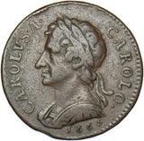 1665 Copper Pattern Farthing (Peck 412) - Charles II British Coin - Nice