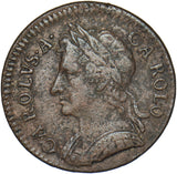 1672 Farthing - Charles II British Copper Coin