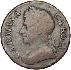 1673 Farthing - Charles II British Copper Coin