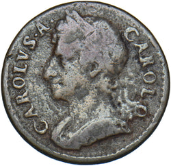 1674 Farthing - Charles II British Copper Coin