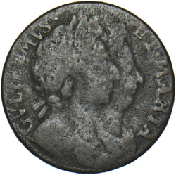 1694 Farthing - William & Mary British Copper Coin