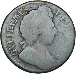 1696 Farthing - William III British Copper Coin