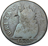 1696 Farthing - William III British Copper Coin