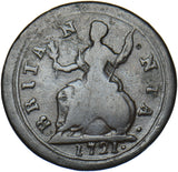 1721 Farthing (Stop After Date) - George I British Copper Coin