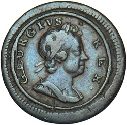 1722 Farthing - George I British Copper Coin - Nice