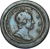 1722 Farthing - George I British Copper Coin - Nice