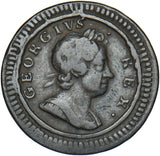 1724 Farthing - George I British Copper Coin - Nice