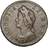1730 Farthing - George II British Copper Coin - Nice