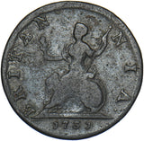 1731 Farthing - George II British Copper Coin