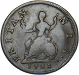 1732 Farthing - George II British Copper Coin
