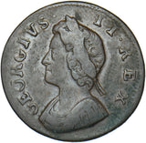 1734 Farthing - George II British Copper Coin