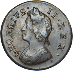 1739 Farthing - George II British Copper Coin - Nice