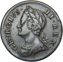 1746 Farthing - George II British Copper Coin - Nice
