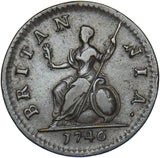 1746 Farthing - George II British Copper Coin - Nice