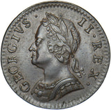 1754 Farthing - George II British Copper Coin - Very Nice