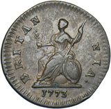 1773 Farthing - George III British Copper Coin - Very Nice
