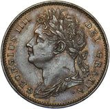 1821 Farthing - George IV British Copper Coin - Very Nice