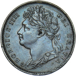 1822 Farthing - George IV British Copper Coin - Very Nice