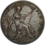 1823 Farthing - George IV British Copper Coin - Very Nice