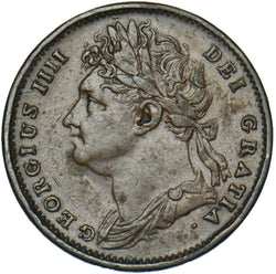 1825 Farthing - George IV British Copper Coin - Nice