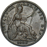 1825 Farthing - George IV British Copper Coin - Nice