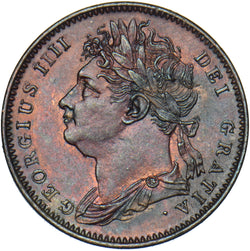 1825 Farthing - George IV British Copper Coin - Very Nice
