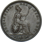 1828 Farthing - George IV British Copper Coin - Nice