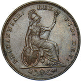 1829 Farthing - George IV British Copper Coin - Very Nice