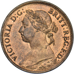 1890 Farthing - Victoria British Bronze Coin - Superb