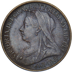 1901 Farthing - Victoria British Bronze Coin - Very Nice