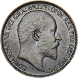 1907 Farthing - Edward VII British Bronze Coin - Superb