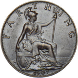 1907 Farthing - Edward VII British Bronze Coin - Superb