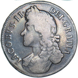 1688 Crown - James II British Silver Coin