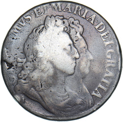 1692 Crown - William & Mary British Silver Coin