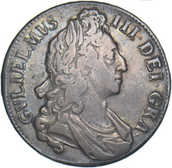 1696 Crown - William III British Silver Coin - Nice