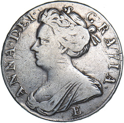 1708 E Crown - Anne British Silver Coin - Nice