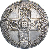 1708 E Crown - Anne British Silver Coin - Nice