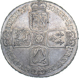1750 Crown - George II British Silver Coin - Nice
