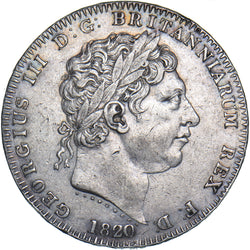 1820 Crown - George III British Silver Coin - Nice