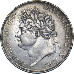 1821 Crown - George IV British Silver Coin - Nice