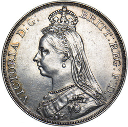 1891 Crown - Victoria British Silver Coin - Nice