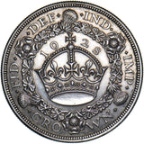1928 Wreath Crown - George V British Silver Coin - Very Nice