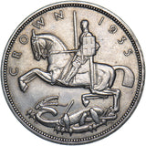1935 Crown - George V British Silver Coin - Very Nice