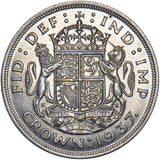 1937 Crown - George VI British Silver Coin - Superb