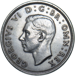 1937 Crown - George VI British Silver Coin - Very Nice