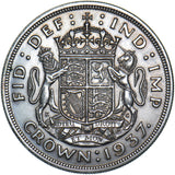 1937 Crown - George VI British Silver Coin - Very Nice