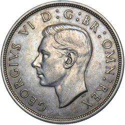 1937 Crown - George VI British Silver Coin - Very Nice
