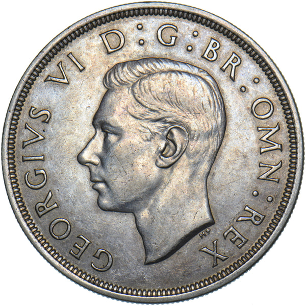 1937 Crown - George VI British Silver Coin - Very Nice