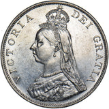 1887 Double Florin (Arabic 1) - Victoria British Silver Coin - Very Nice