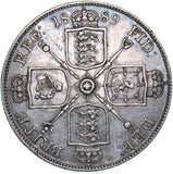 1889 Double Florin - Victoria British Silver Coin - Nice